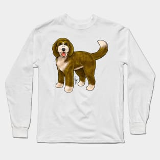 Dog - Bernadoodle - Cream and Brown Long Sleeve T-Shirt